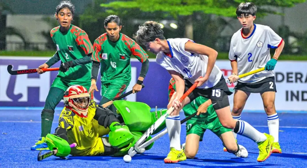 ১০ গোলের রোমাঞ্চকর ম্যাচ দিয়ে নারী হকিতে অভিষেক বাংলাদেশের। ছবি : সংগৃহীত