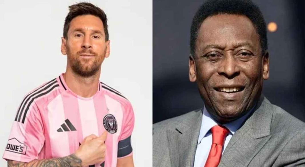 লিওনেল মেসি ও পেলে। ছবি: সংগৃহীত