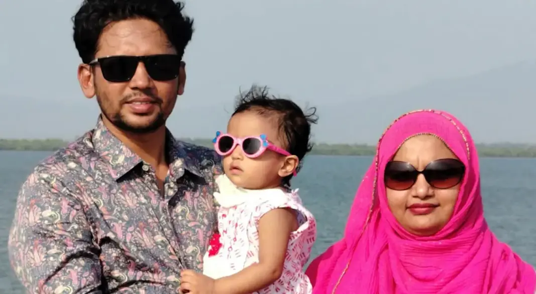 স্বামী ও সন্তানের সঙ্গে নিহত তারিন আক্তার। ছবি: সংগৃহীত