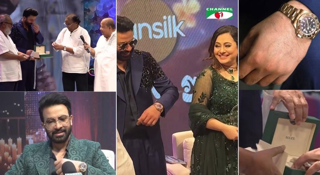 শাকিবের হাতে রোলেক্স ঘড়িটি তুলে দেন সংস্কৃতি প্রতিমন্ত্রী