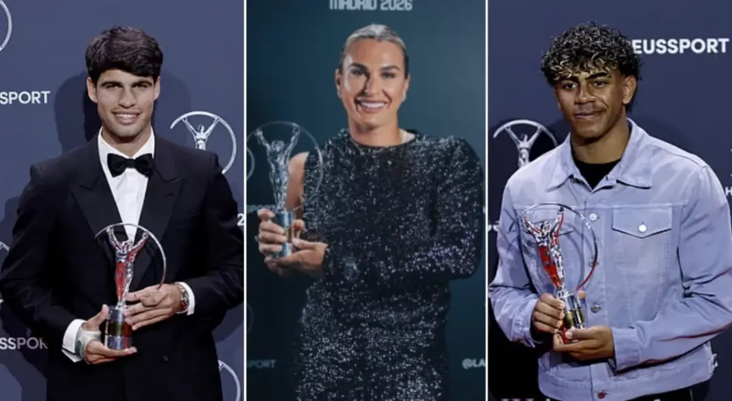 ‘খেলাধুলার অস্কার’ খ্যাত লরিয়াস বর্ষসেরা পুরস্কার উঠেছে আলকারাজ, সাবালেঙ্কা ও ইয়ামালের হাতে। ছবি: সংগৃহীত