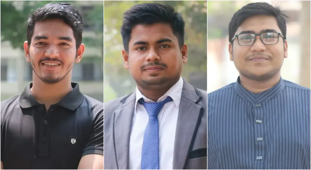 অ্যাওয়ার্ডপ্রাপ্ত তিন সাংবাদিক।