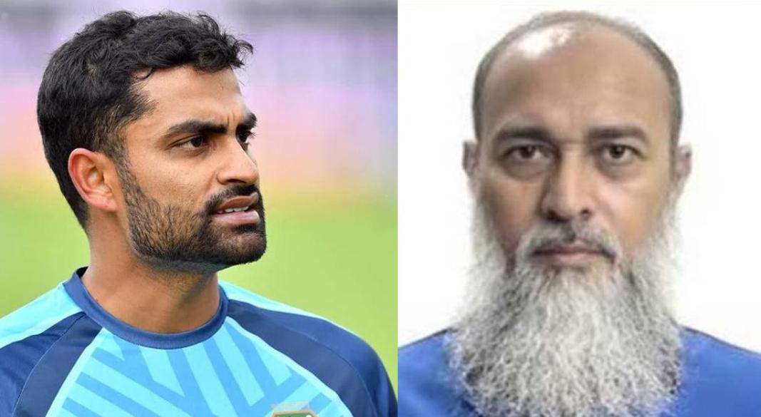 তামিম ইকবাল ও বিসিবি পরিচালক নাজমুল ইসলাম। ছবি: সংগৃহীত