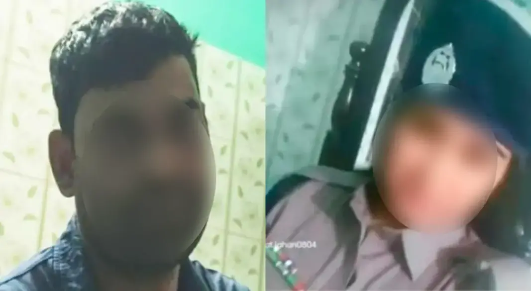 কনস্টেবল মো. সাইফুজ্জামান ও তার স্ত্রী পরিচয় দেওয়া সীমা খাতুন। ছবি : সংগৃহীত