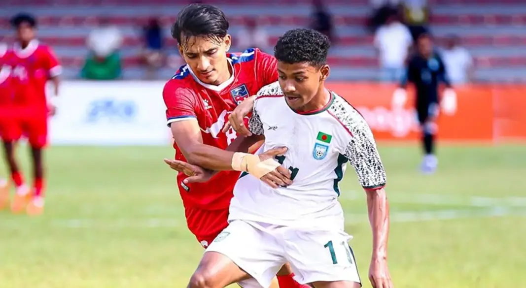 নেপালের বিপক্ষে ম্যাচের দৃশ্য। ছবি : বাফুফে