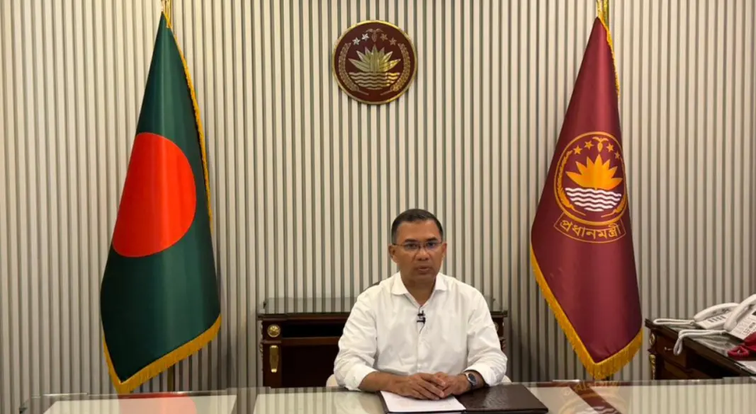 বক্তব্য রাখেন প্রধানমন্ত্রী তারেক রহমান। ছবি : সংগৃহীত